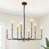 Opia Vintage 8 Light Chandelier // Gold and Black